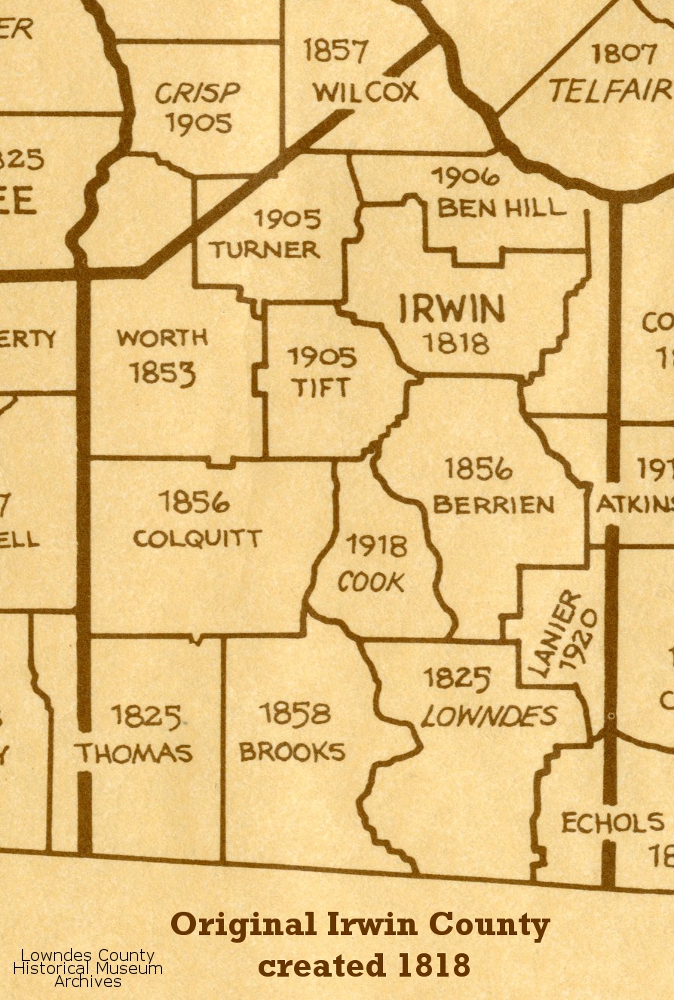 Counties created from original Irwin County