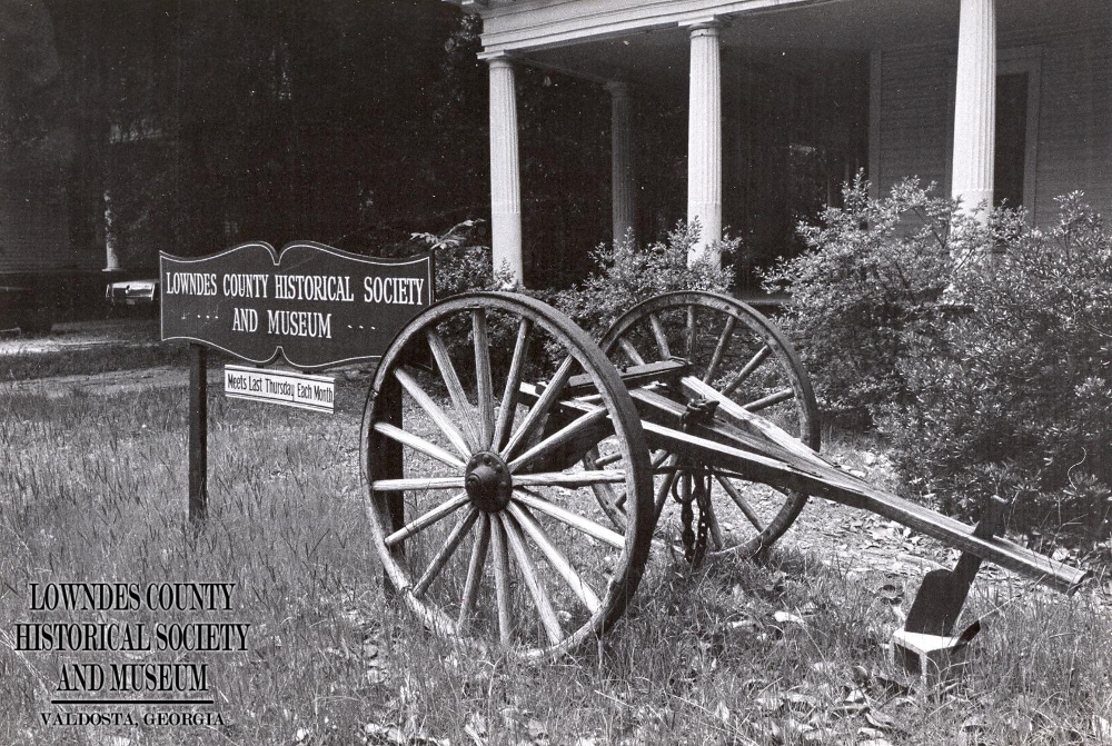 The historic log cart at the Lowndes County Historical Society's former location at 1110 N. Patterson Street