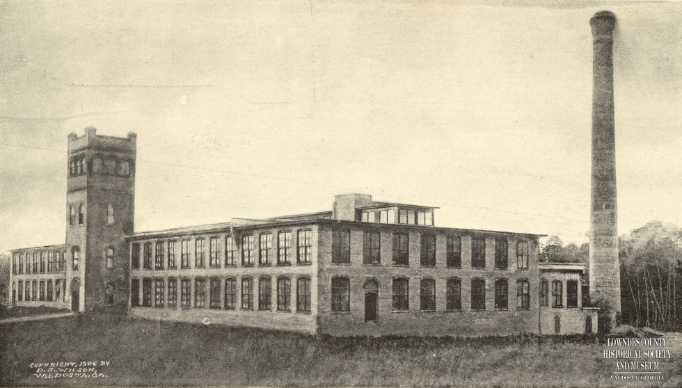 Post card of the Strickland Cotton Mill in Remerton