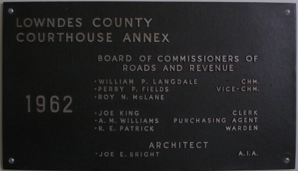 Annex construction plaque